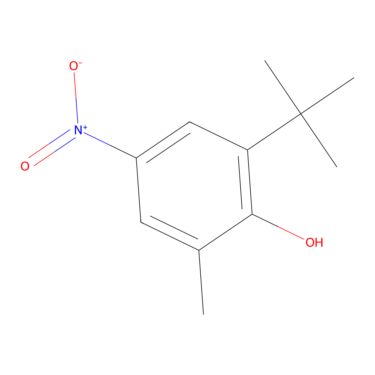 2-(1,1-Dimethylethyl)-6-methyl-4-nitrophenol molecular structure, CAS 10396-84-6