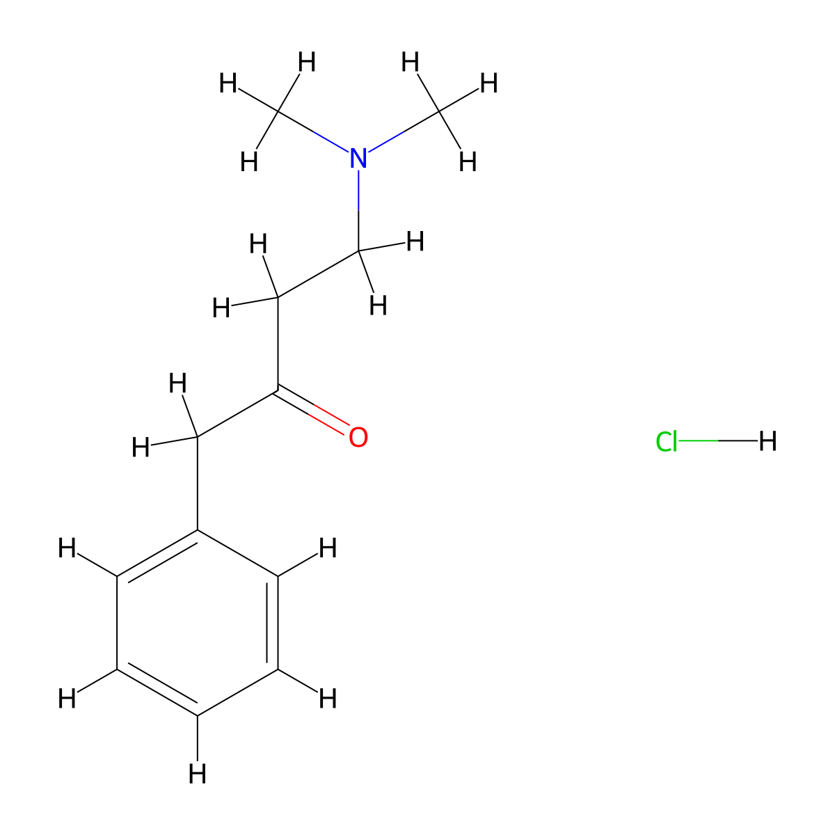 4-(Dimethylamino)-1-phenylbutan-2-one hydrochloride molecular structure, CAS 103960-48-1