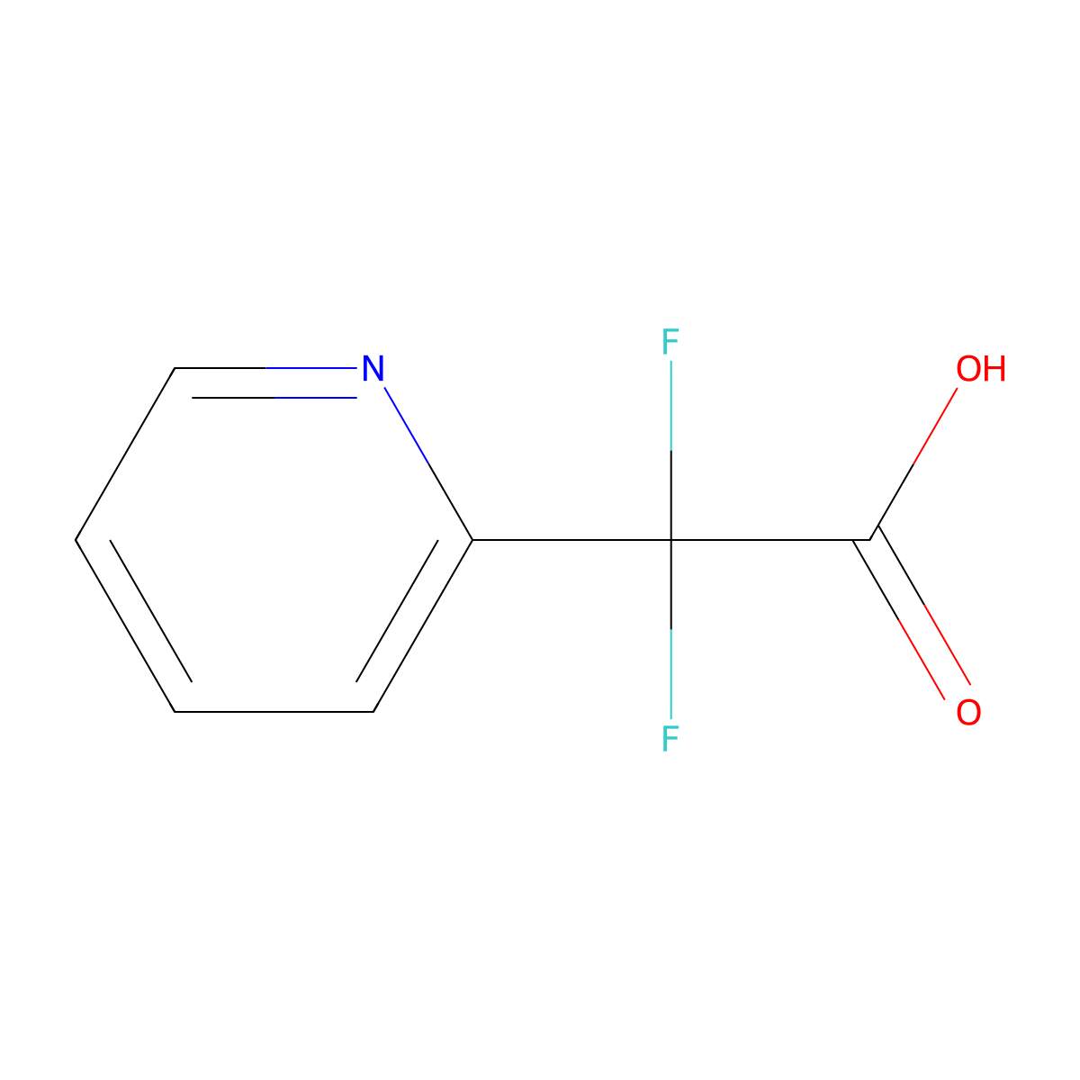 2,2-Difluoro-2-(pyridin-2-YL)acetic acid molecular structure, CAS 1039621-73-2