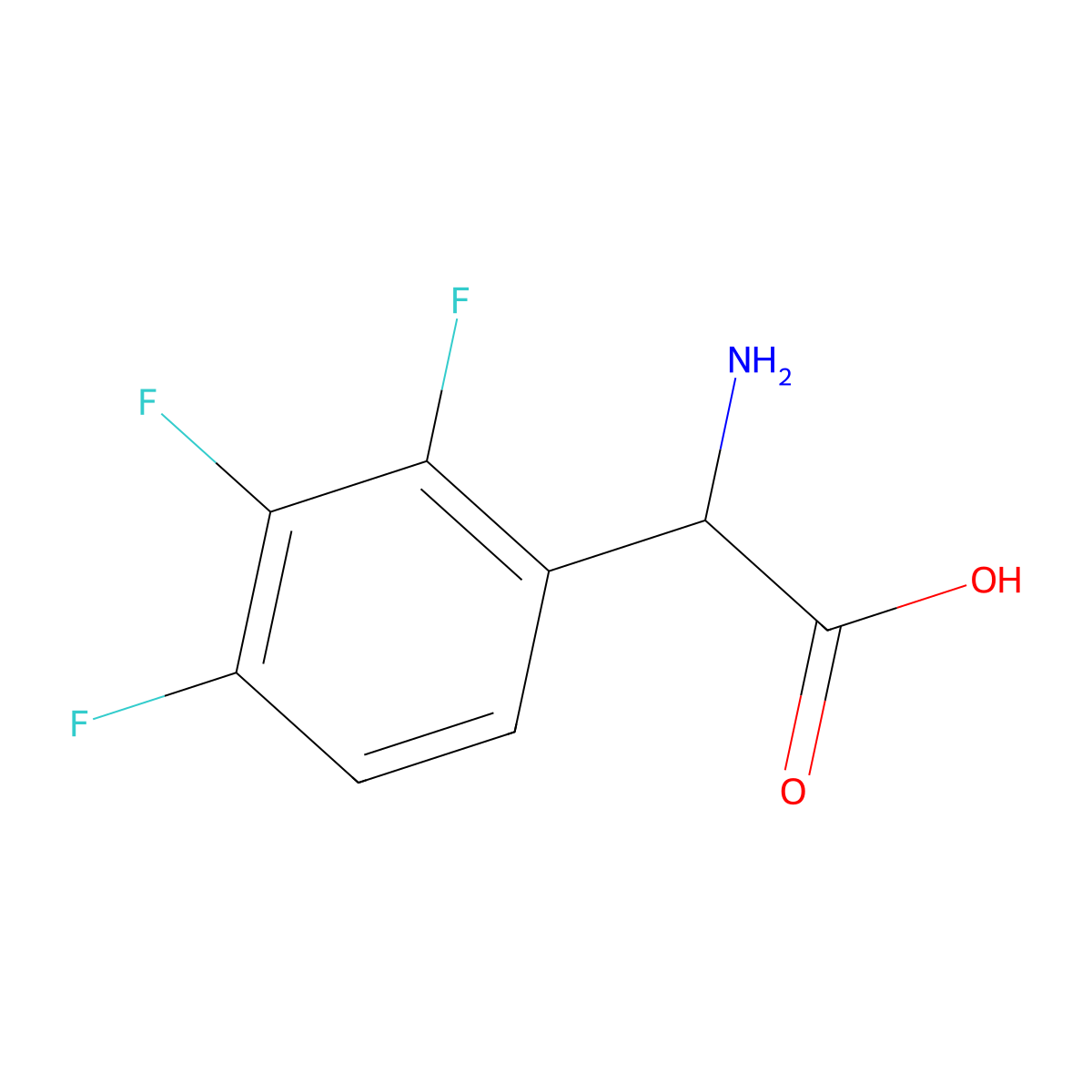 2-amino-2-(2,3,4-trifluorophenyl)acetic Acid molecular structure, CAS 1039627-62-7