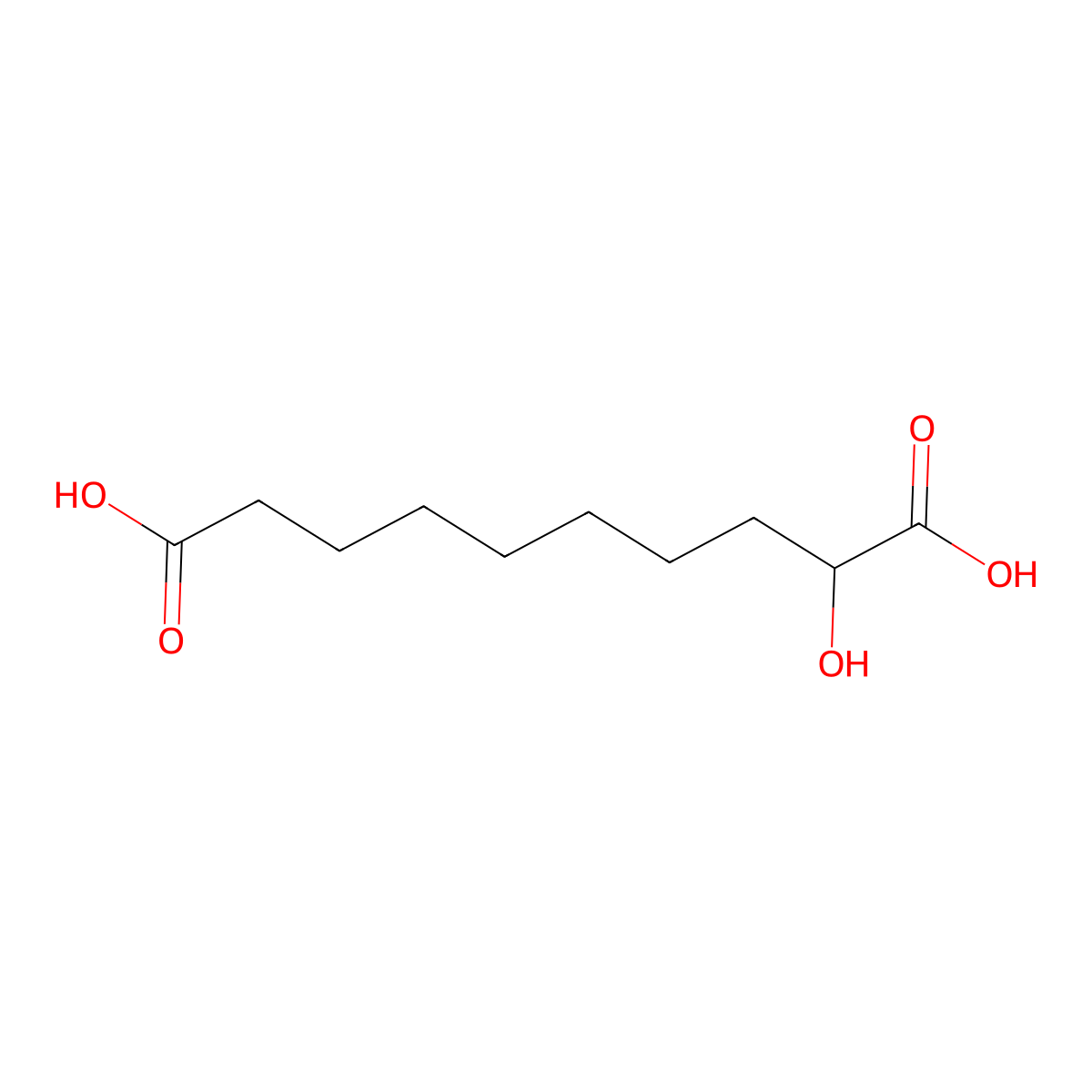 2-Hydroxydecanedioic acid molecular structure, CAS 103963-71-9