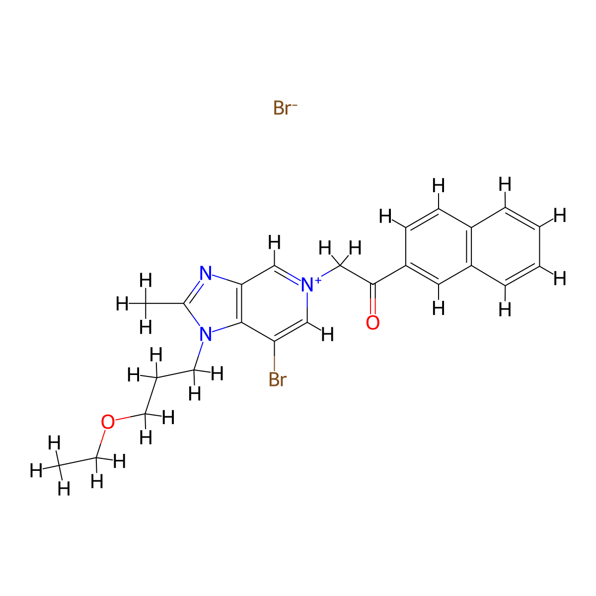 7-Bromo-1-(3-ethoxy-propyl)-2-methyl-5-(2-naphthalen-2-yl-2-oxo-ethyl)-1H-imidazo[4,5-c]pyridin-5-ium molecular structure, CAS 1039630-51-7
