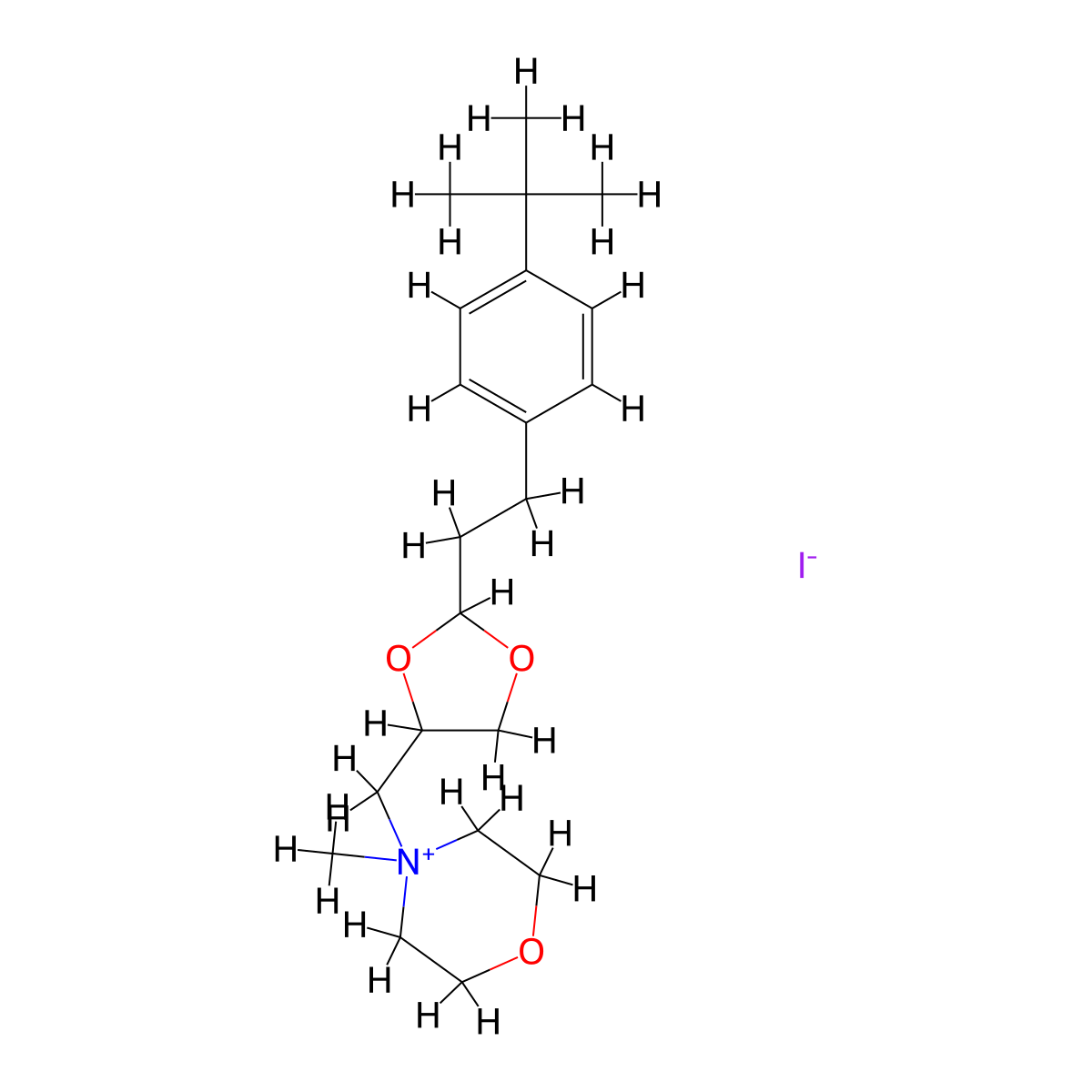 4-{2-[2-(4-tert-Butyl-phenyl)-ethyl]-[1,3]dioxolan-4-ylmethyl}-4-methyl-morpholin-4-ium molecular structure, CAS 1039638-96-4