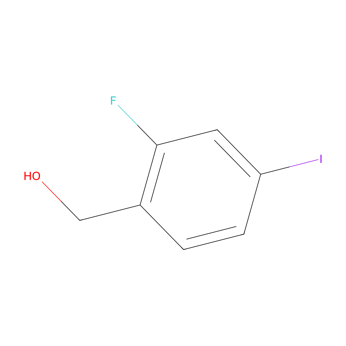 (2-Fluoro-4-iodophenyl)methanol molecular structure, CAS 1039646-78-0