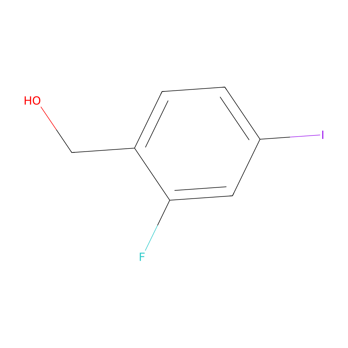 (2-Fluoro-4-iodophenyl)methanol molecular structure, CAS 1039646-78-0