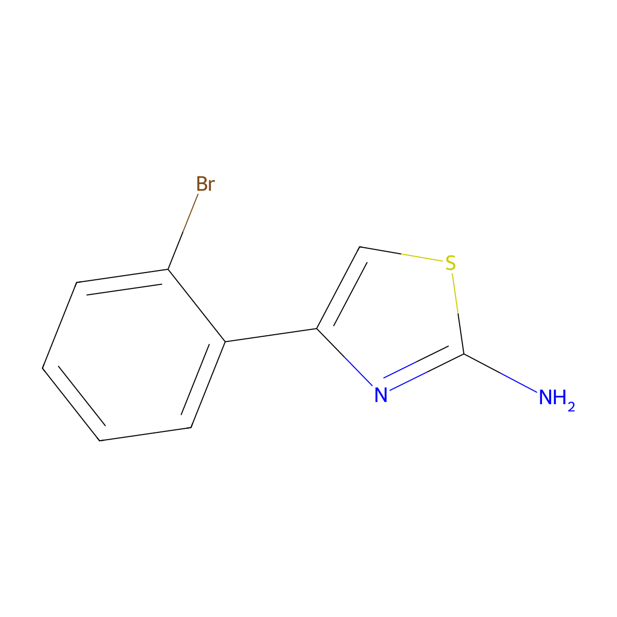 4-(2-Bromophenyl)-1,3-thiazol-2-amine molecular structure, CAS 103965-99-7