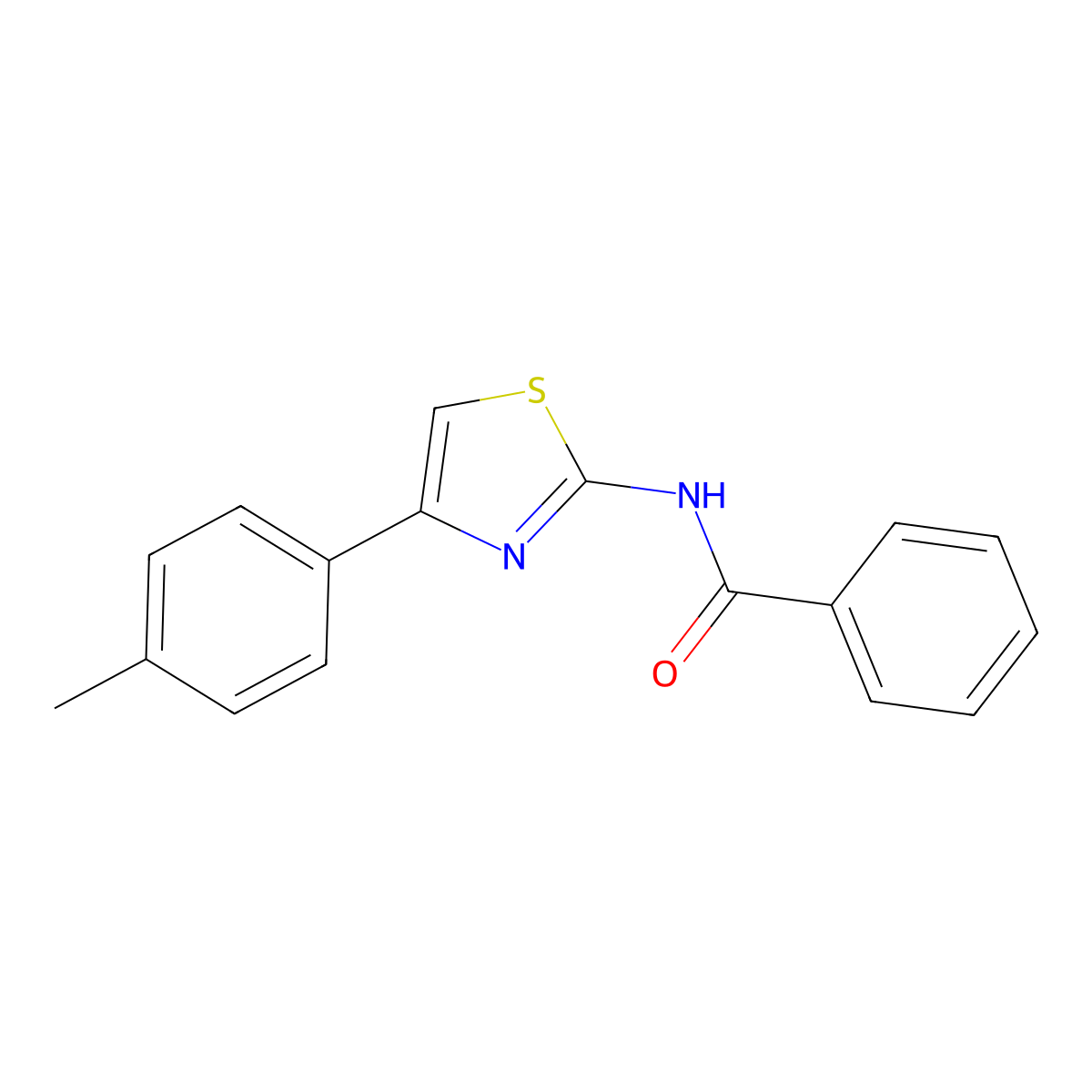 N-[4-(4-methylphenyl)-1,3-thiazol-2-yl]benzamide molecular structure, CAS 103966-01-4