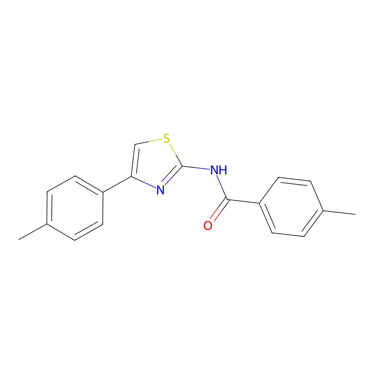 4-Methyl-N-[4-(4-methylphenyl)-1,3-thiazol-2-yl]benzamide molecular structure, CAS 103966-02-5