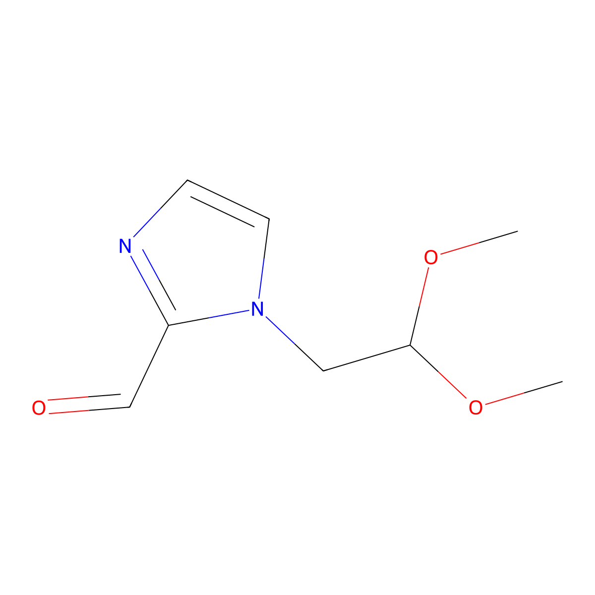 1-(2,2-dimethoxyethyl)-1H-imidazole-2-carbaldehyde molecular structure, CAS 1039682-78-4