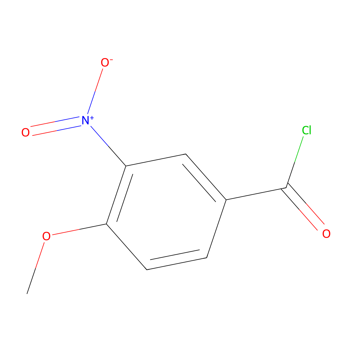 4-Methoxy-3-nitrobenzoyl chloride molecular structure, CAS 10397-28-1