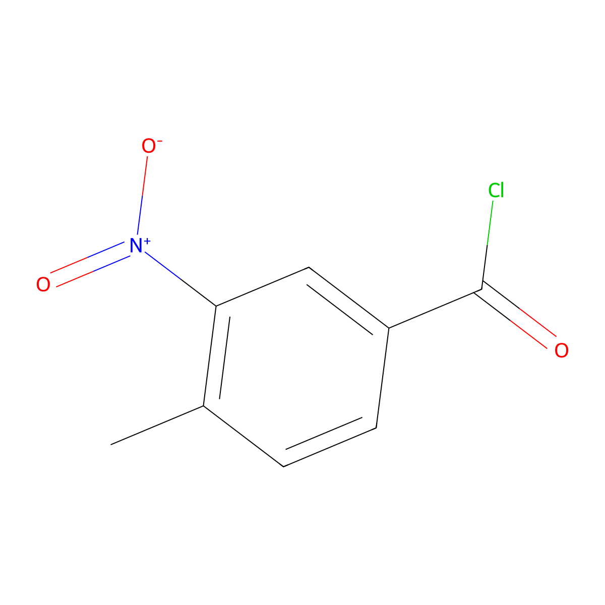 4-Methyl-3-nitrobenzoyl chloride molecular structure, CAS 10397-30-5