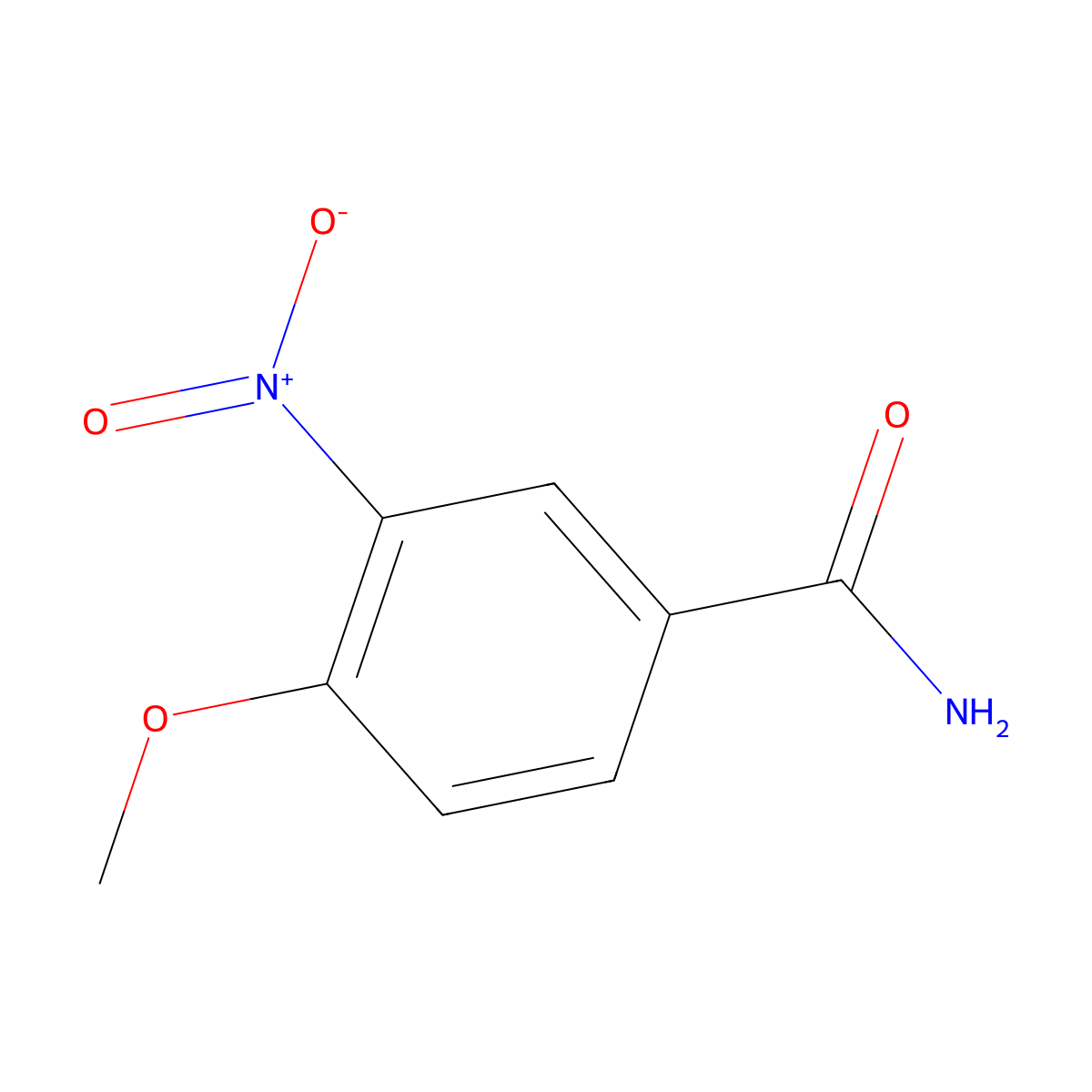 Benzamide, 4-methoxy-3-nitro- molecular structure, CAS 10397-58-7