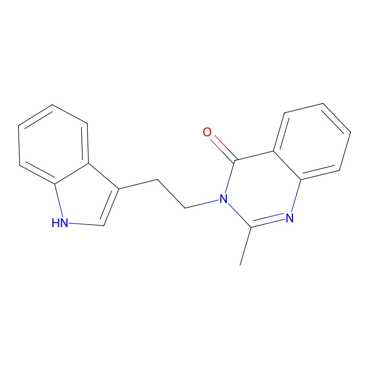 4(3H)-Quinazolinone, 3-[2-(1H-indol-3-yl)ethyl]-2-methyl- molecular structure, CAS 103970-47-4