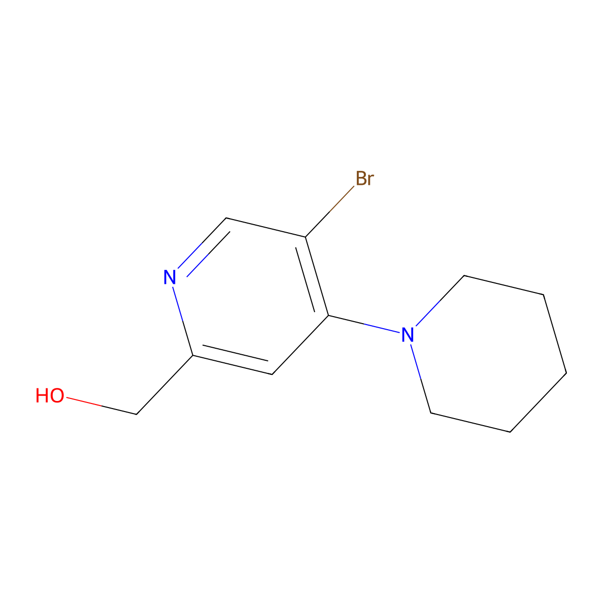 (5-Bromo-4-(piperidin-1-yl)pyridin-2-yl)methanol molecular structure, CAS 103971-21-7
