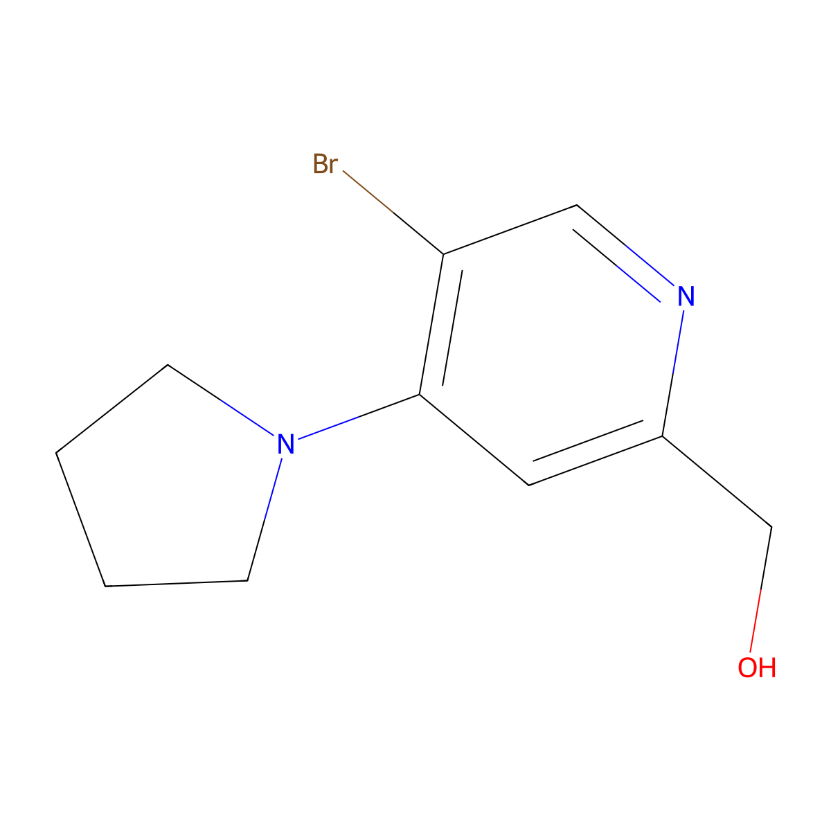 (5-Bromo-4-(pyrrolidin-1-yl)pyridin-2-yl)methanol molecular structure, CAS 103971-48-8
