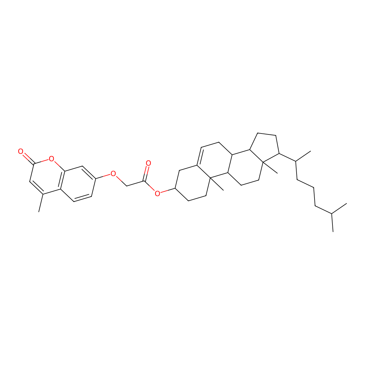(3beta)-cholest-5-en-3-yl [(4-methyl-2-oxo-2H-chromen-7-yl)oxy]acetate molecular structure, CAS 1039715-05-3