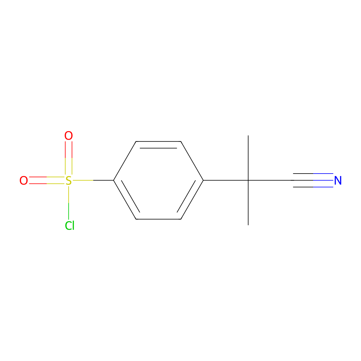 4-(1-Cyano-1-methylethyl)benzene-1-sulfonyl chloride molecular structure, CAS 1039715-62-2