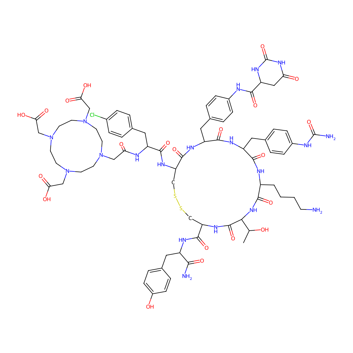 Satoreotide Tetraxetan molecular structure, CAS 1039726-31-2