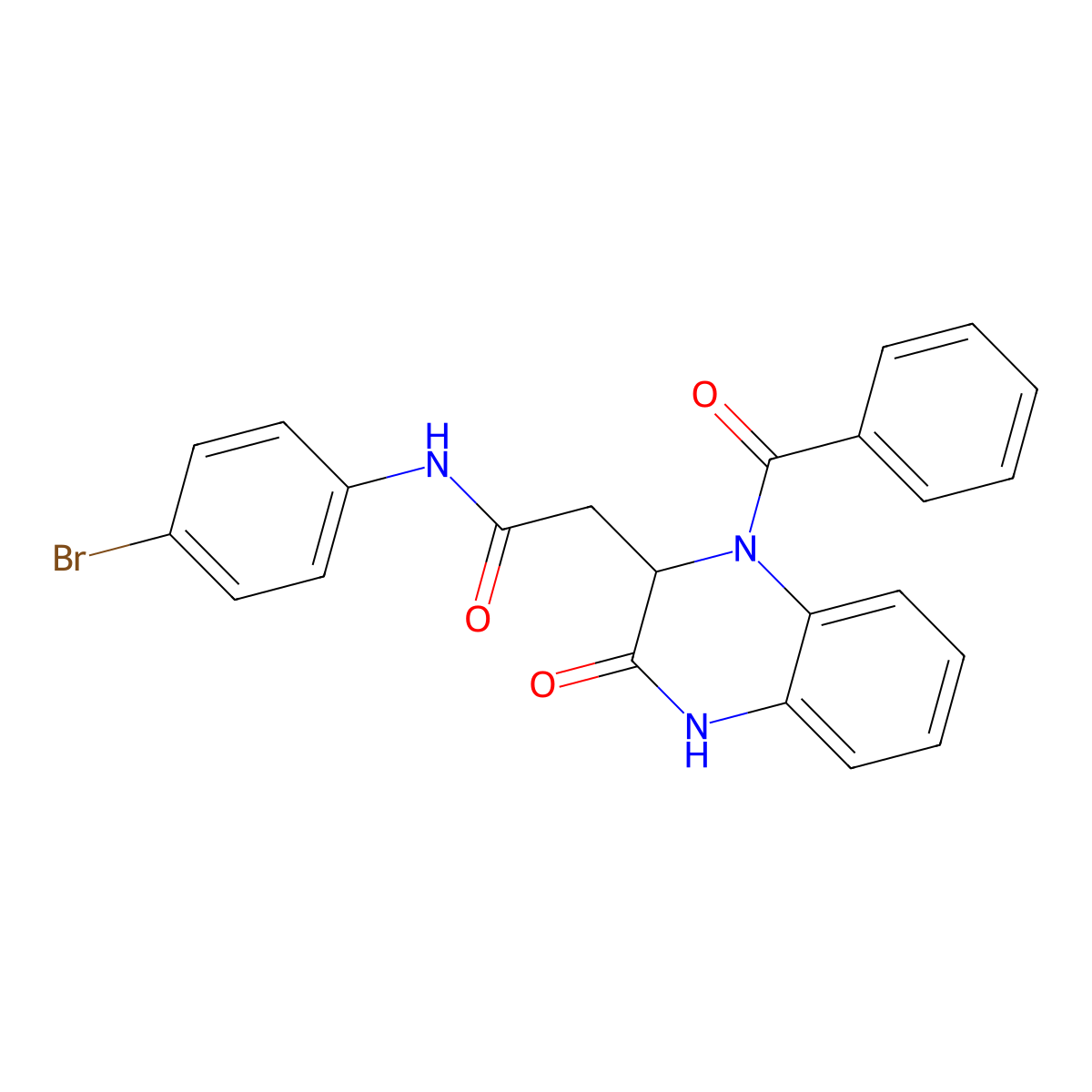 2-(1-benzoyl-3-oxo-1,2,3,4-tetrahydroquinoxalin-2-yl)-N-(4-bromophenyl)acetamide molecular structure, CAS 1039729-49-1