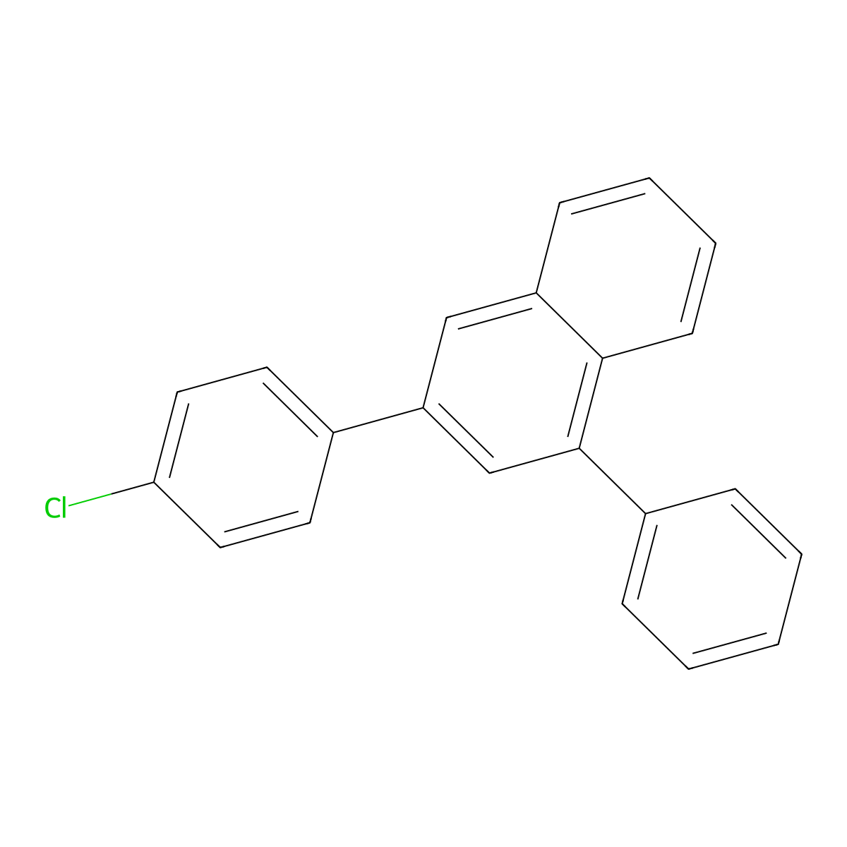 3-(4-Chlorophenyl)-1-phenylnaphthalene molecular structure, CAS 103973-25-7