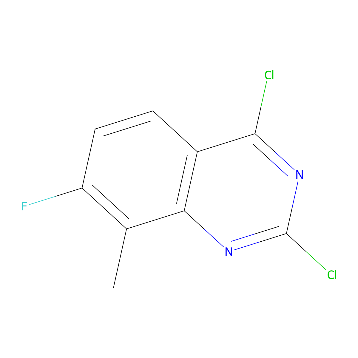 2,4-Dichloro-7-fluoro-8-methylquinazoline molecular structure, CAS 1039736-73-6