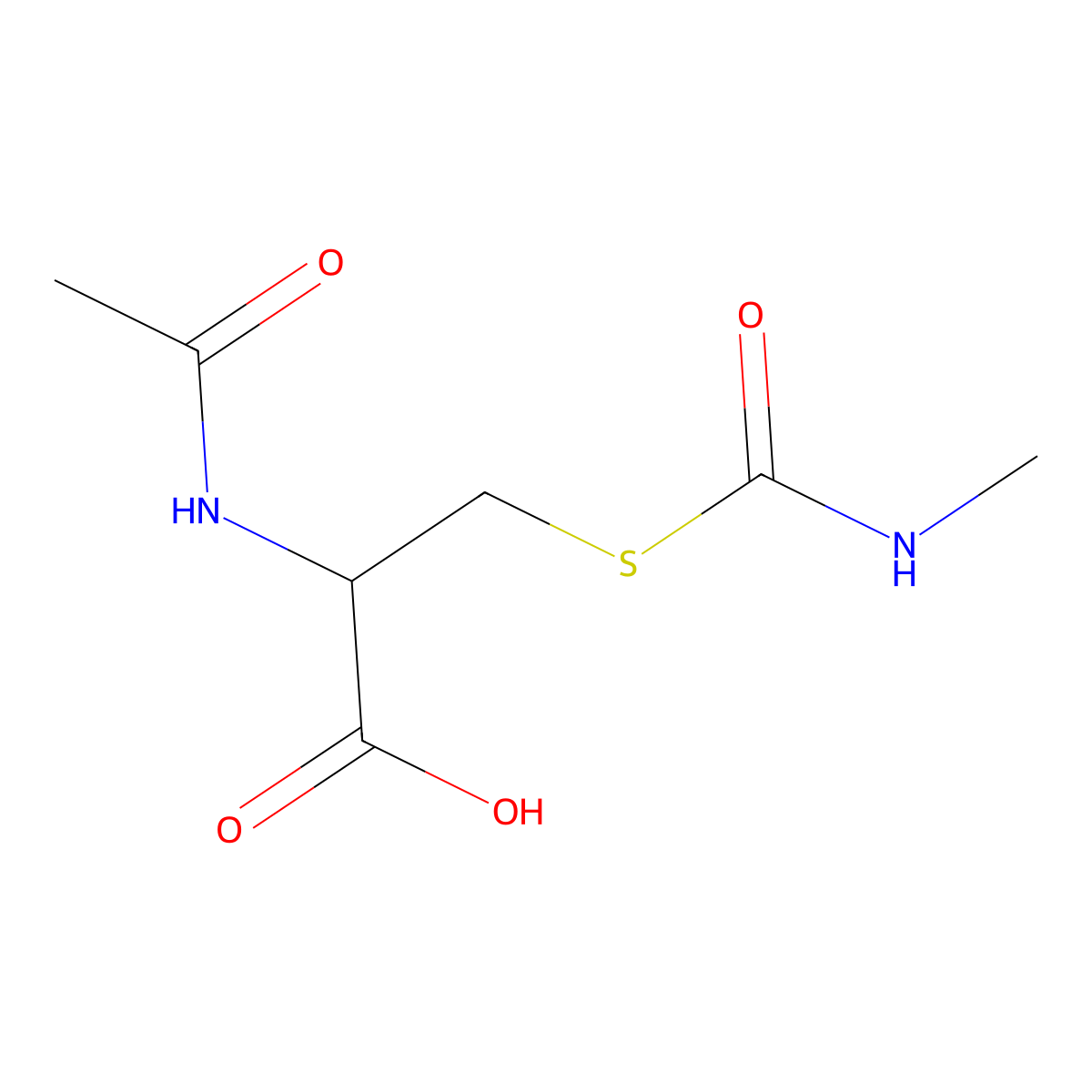 N-acetyl-S-(N-methylcarbamoyl)cysteine molecular structure, CAS 103974-29-4