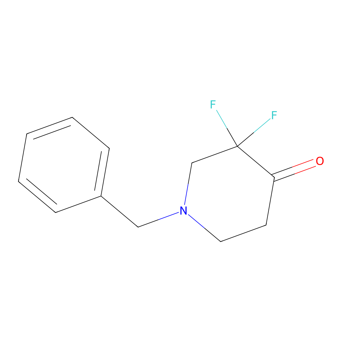 1-Benzyl-3,3-difluoropiperidin-4-one molecular structure, CAS 1039741-54-2