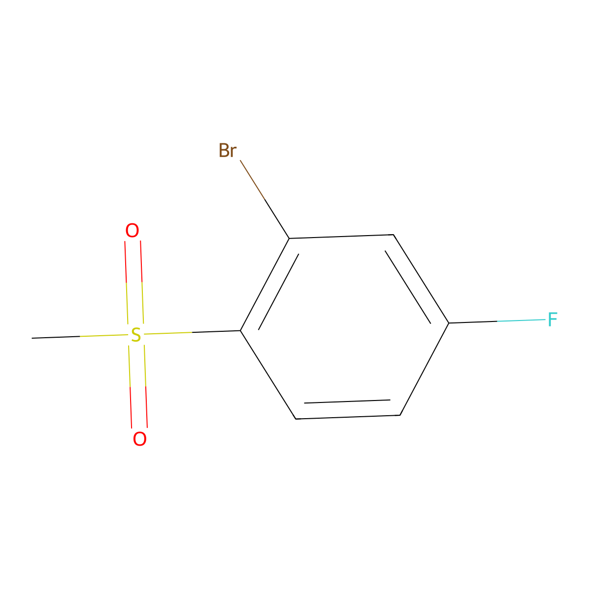 2-Bromo-4-fluoro-1-(methylsulfonyl)benzene molecular structure, CAS 1039744-23-4