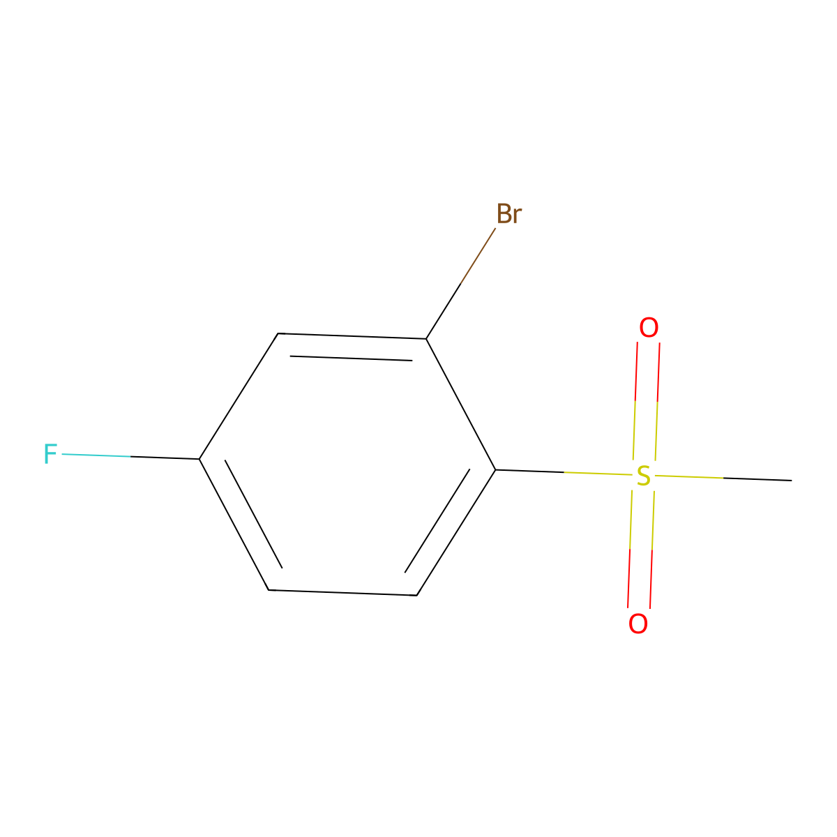 2-Bromo-4-fluoro-1-(methylsulfonyl)benzene molecular structure, CAS 1039744-23-4