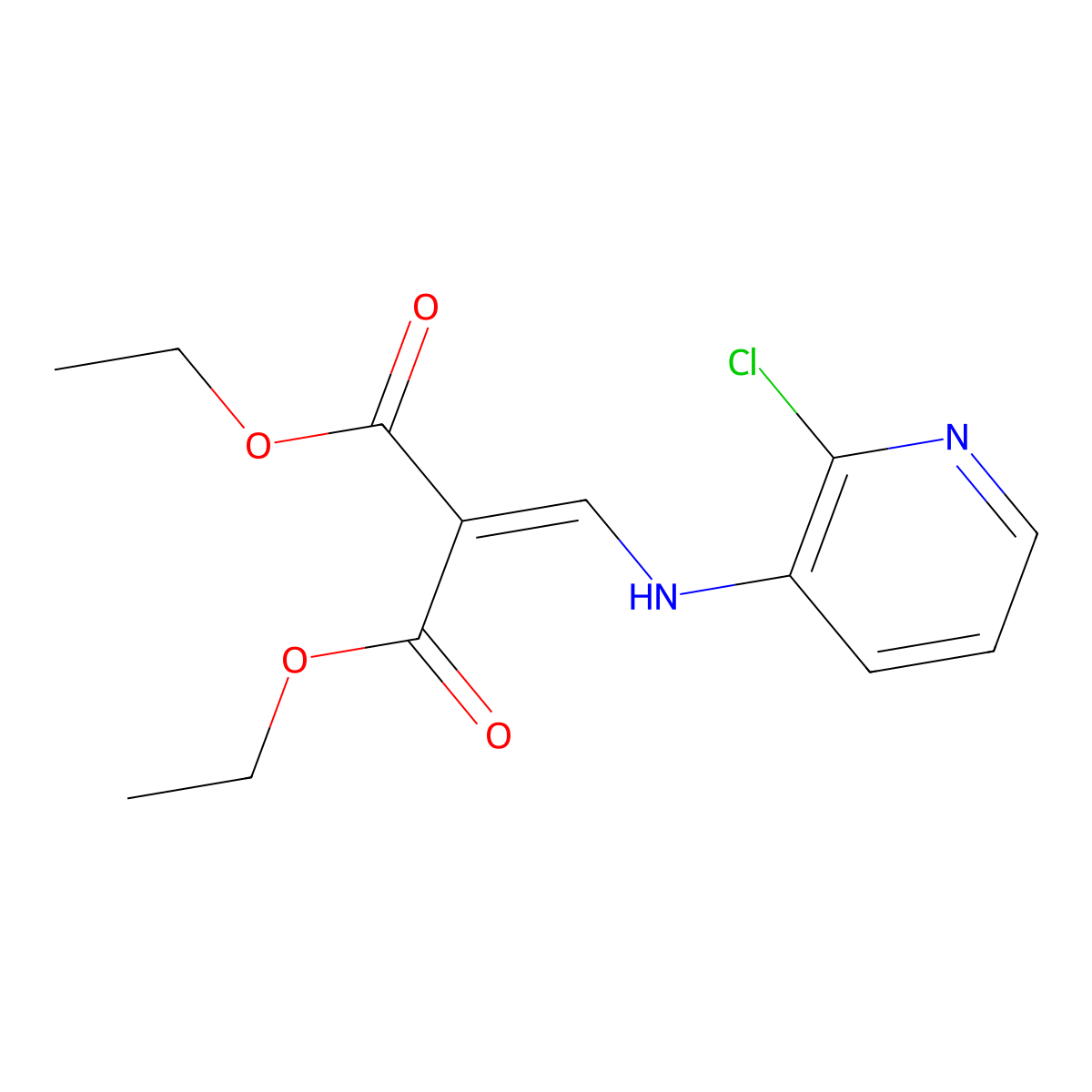 1,3-Diethyl 2-{[(2-chloropyridin-3-yl)amino]methylidene}propanedioate molecular structure, CAS 103975-94-6