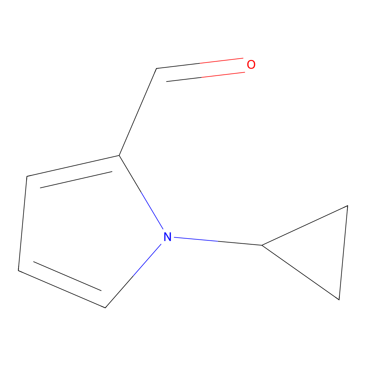 1-cyclopropyl-1H-pyrrole-2-carbaldehyde molecular structure, CAS 1039758-67-2