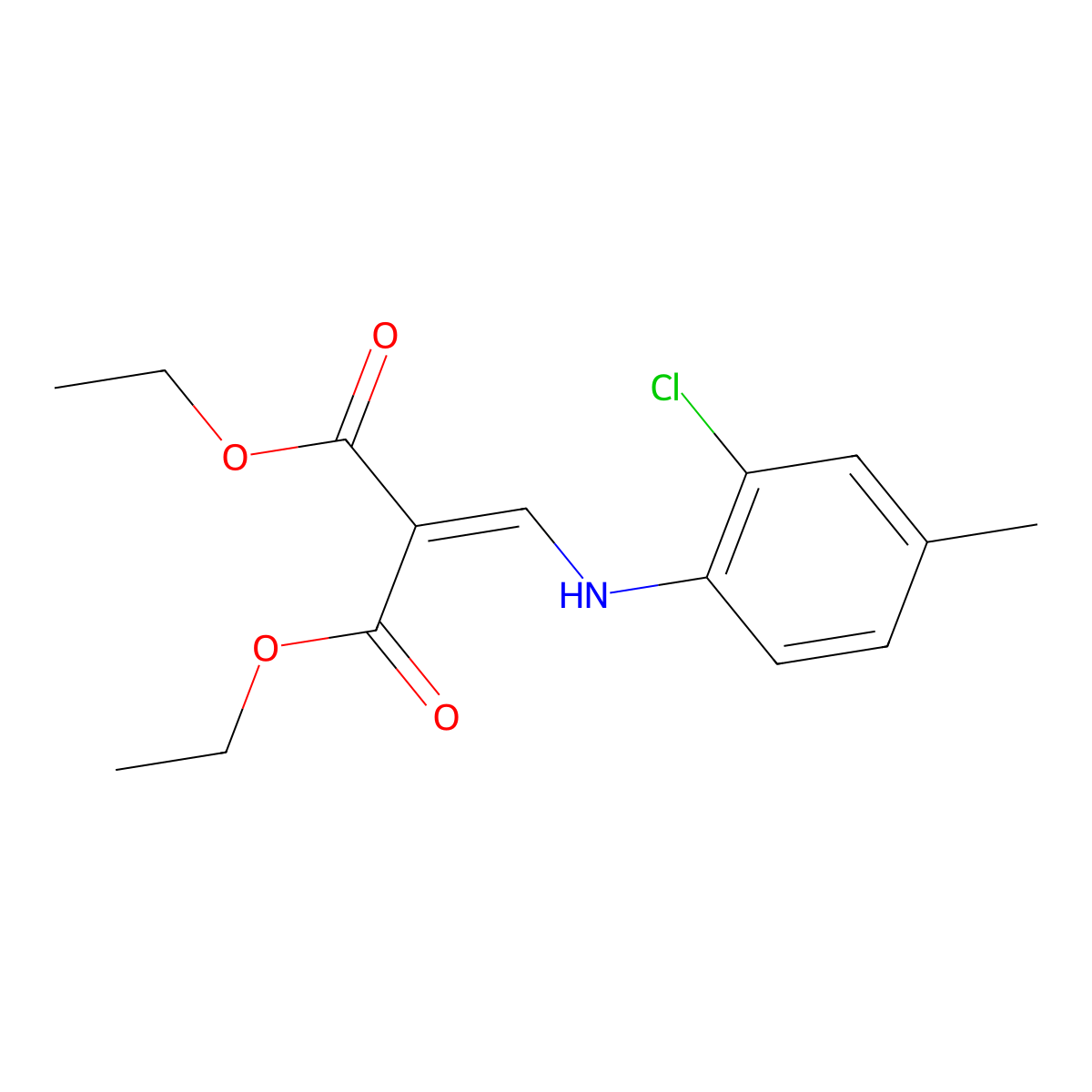 Diethyl 2-[(2-chloro-4-methylanilino)methylene]malonate molecular structure, CAS 103976-15-4