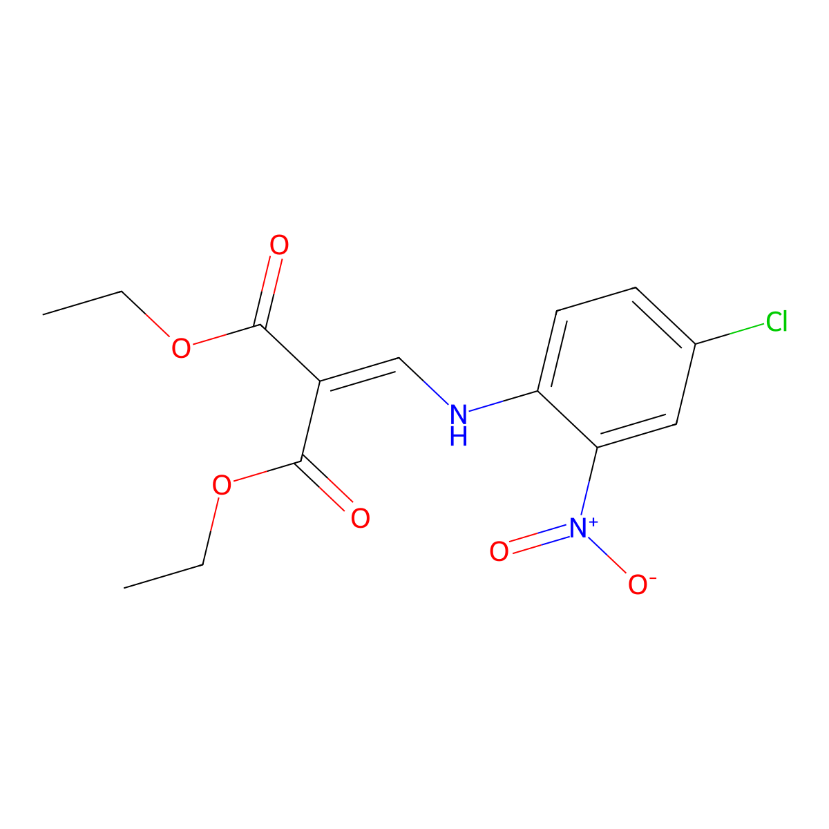 Diethyl 2-((4-chloro-2-nitroanilino)methylene)malonate molecular structure, CAS 103976-16-5