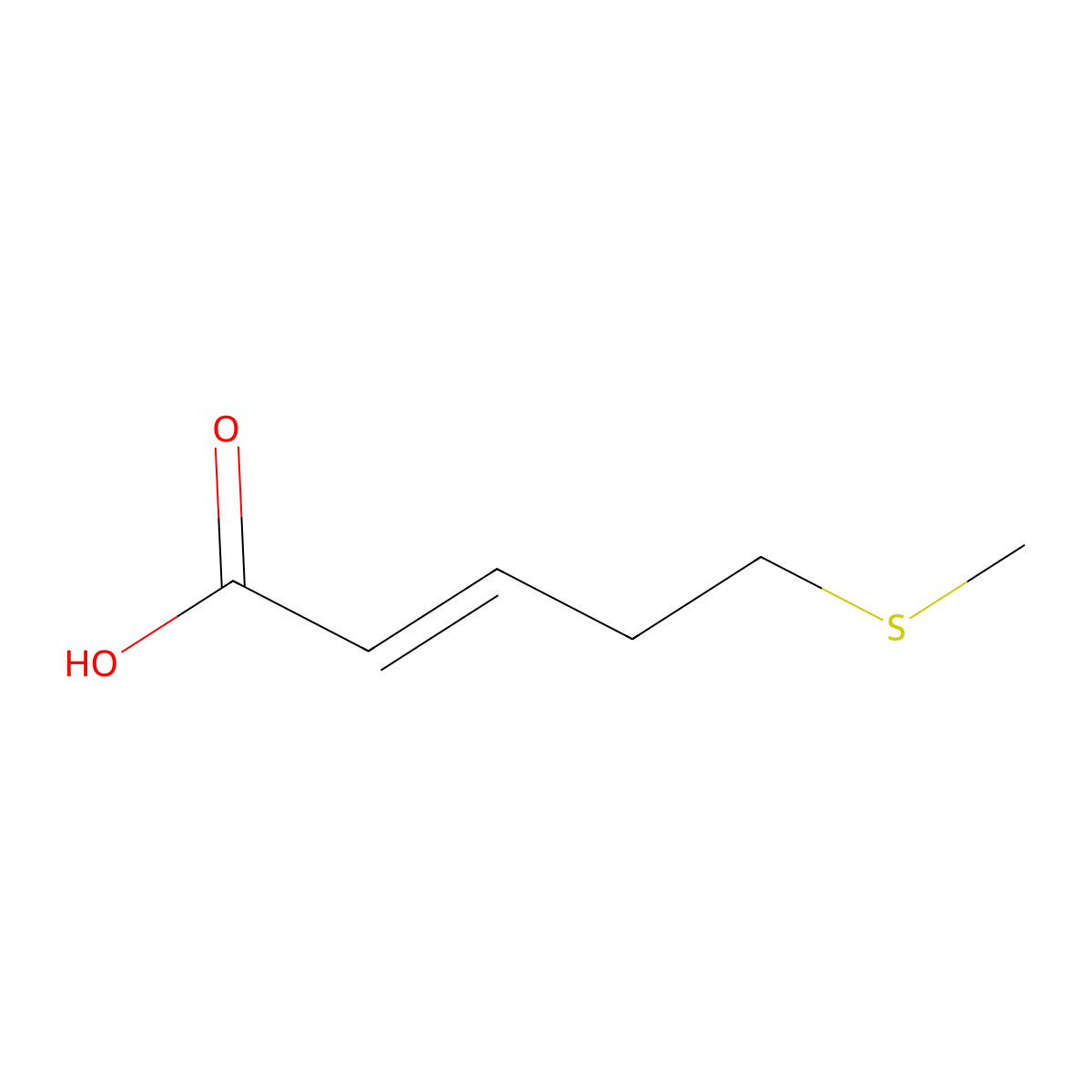 (E)-5-(methylthio)pent-2-enoic acid molecular structure, CAS 1039763-44-4
