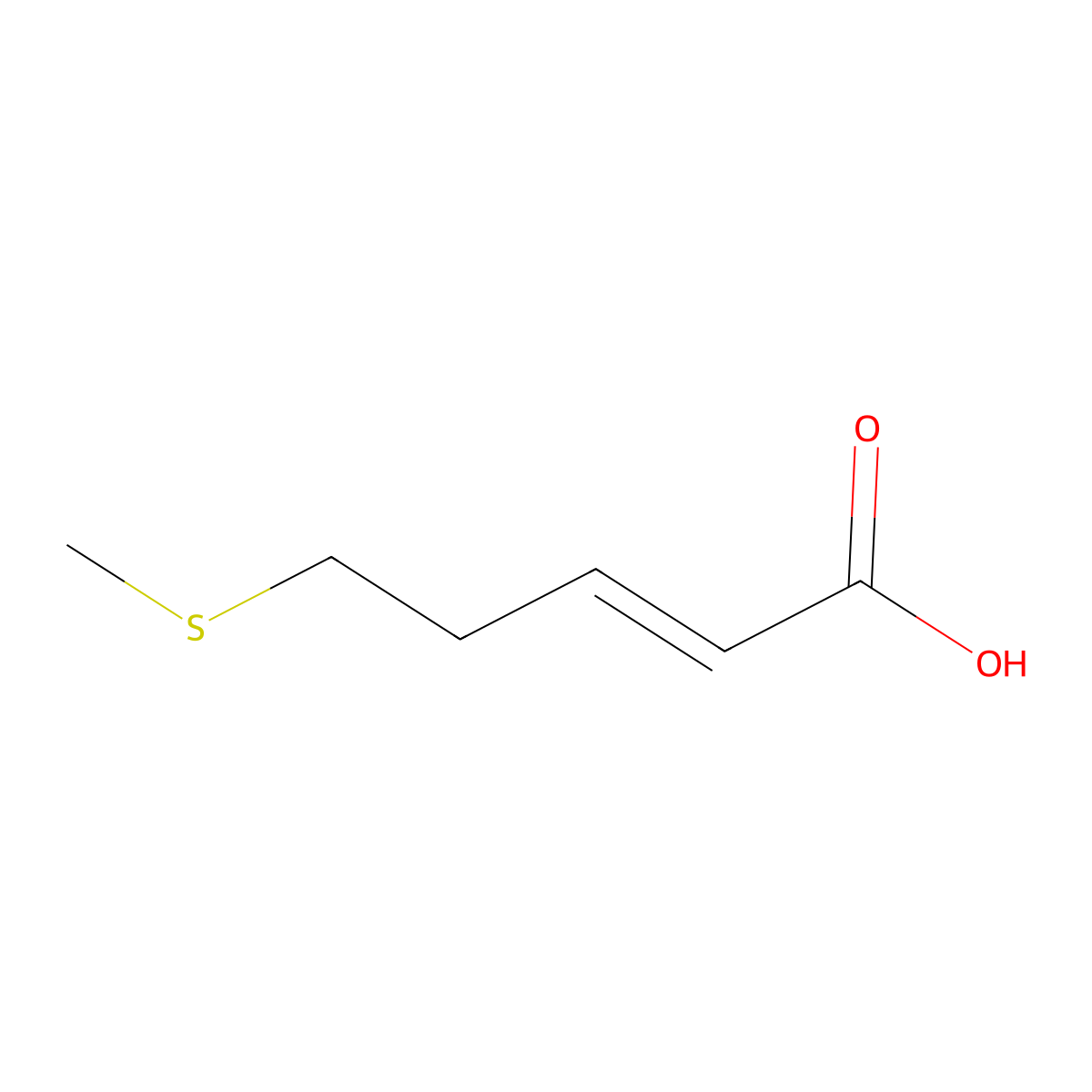 (E)-5-(methylthio)pent-2-enoic acid molecular structure, CAS 1039763-44-4