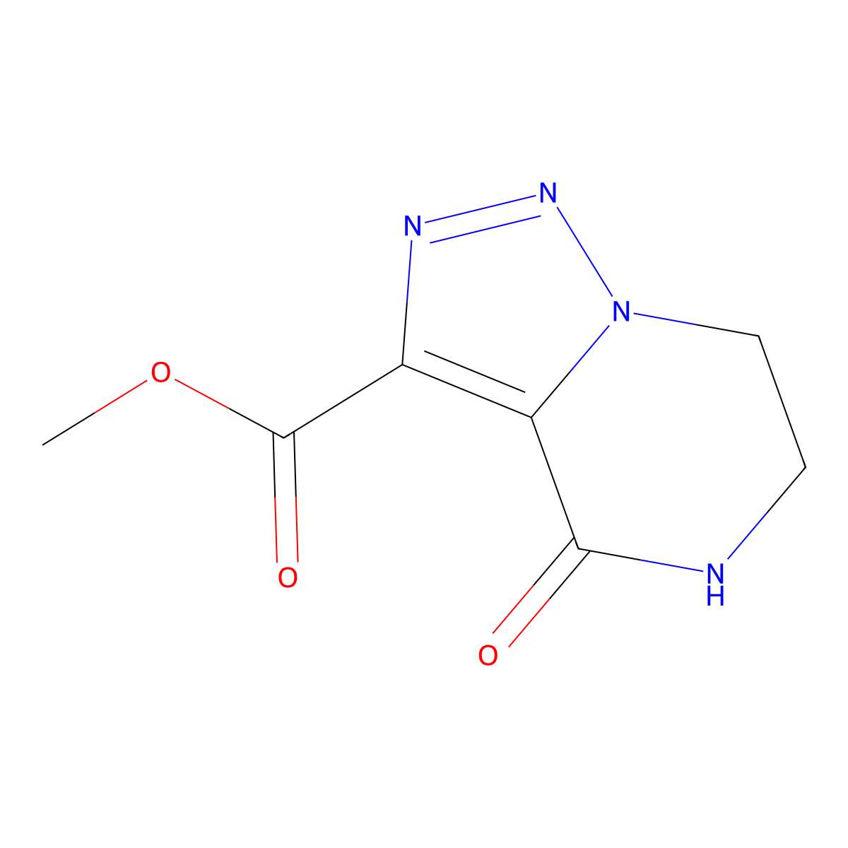 Methyl 4,5,6,7-tetrahydro-4-oxo(1,2,3)triazolo(1,5-a)pyrazine-3-carboxylate molecular structure, CAS 1039766-71-6