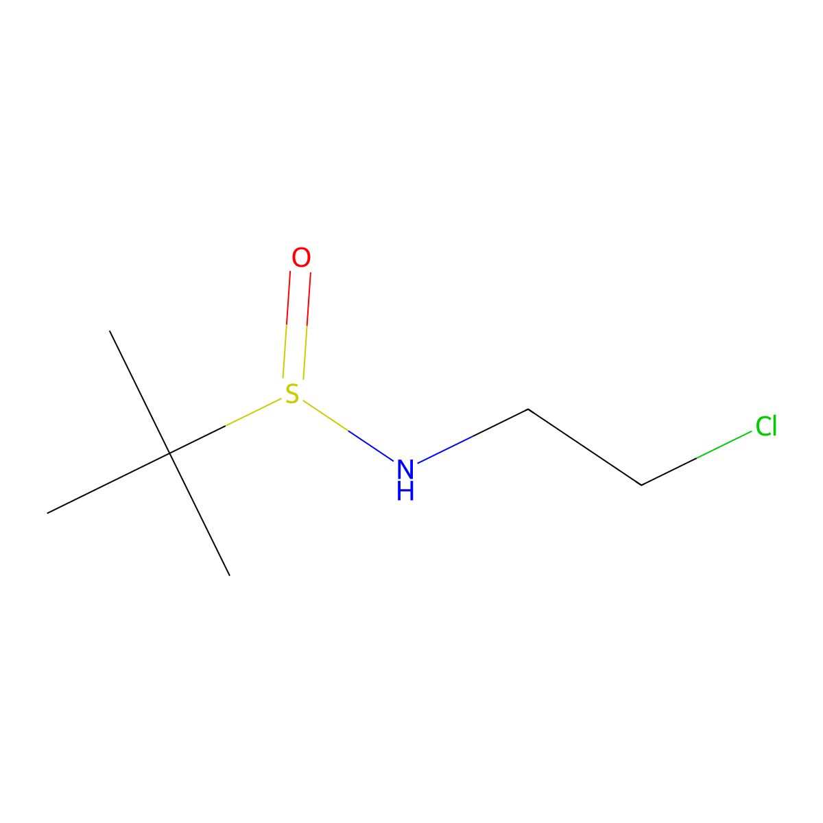 N-(2-chloroethyl)-2-methylpropane-2-sulfinamide molecular structure, CAS 1039768-30-3
