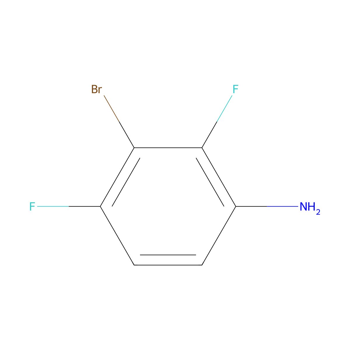 3-Bromo-2,4-difluoroaniline molecular structure, CAS 103977-79-3