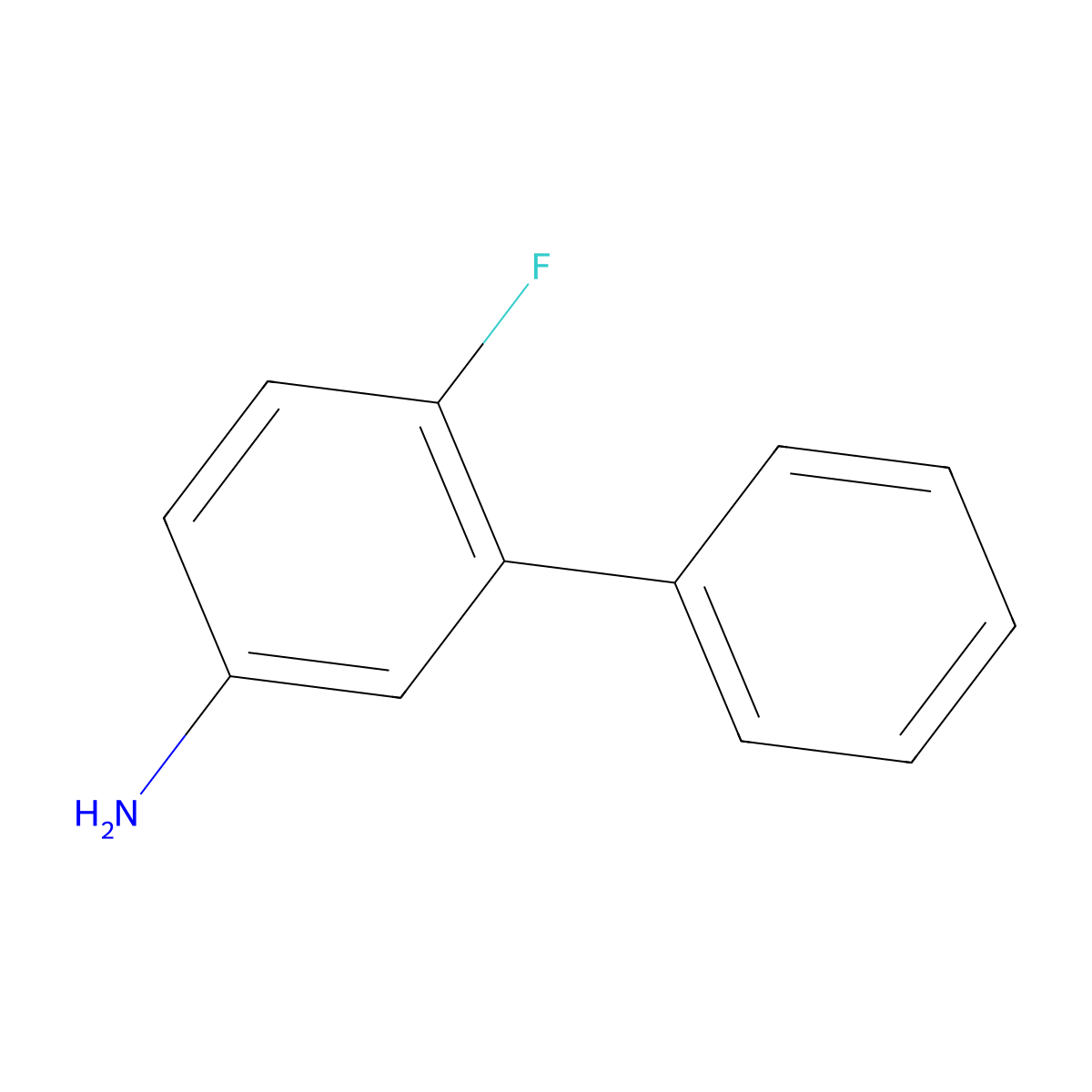 [1,1'-Biphenyl]-3-amine, 6-fluoro- molecular structure, CAS 103977-88-4