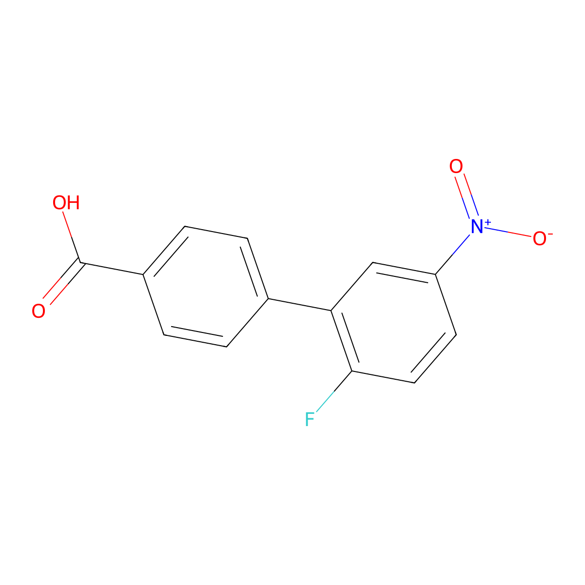 2'-Fluoro-5'-nitro[1,1'-biphenyl]-4-carboxylic acid molecular structure, CAS 103978-33-2