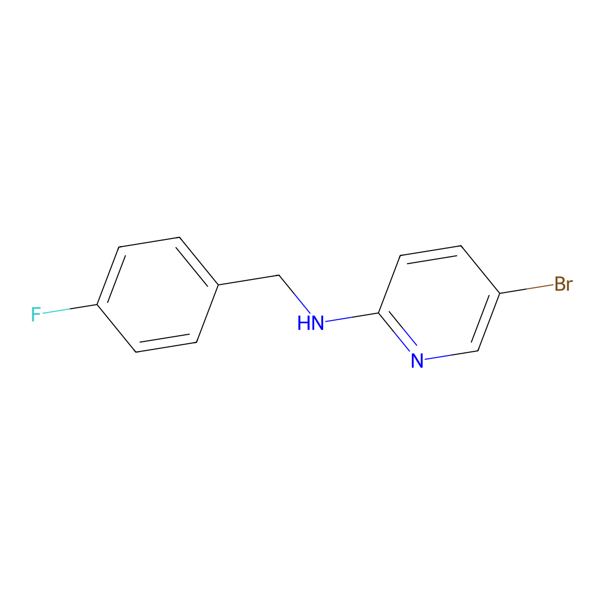 5-bromo-N-[(4-fluorophenyl)methyl]pyridin-2-amine molecular structure, CAS 1039803-54-7