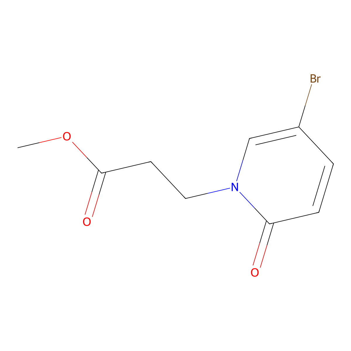 Methyl 3-(5-bromo-2-oxo-1,2-dihydropyridin-1-yl)propanoate molecular structure, CAS 1039804-83-5