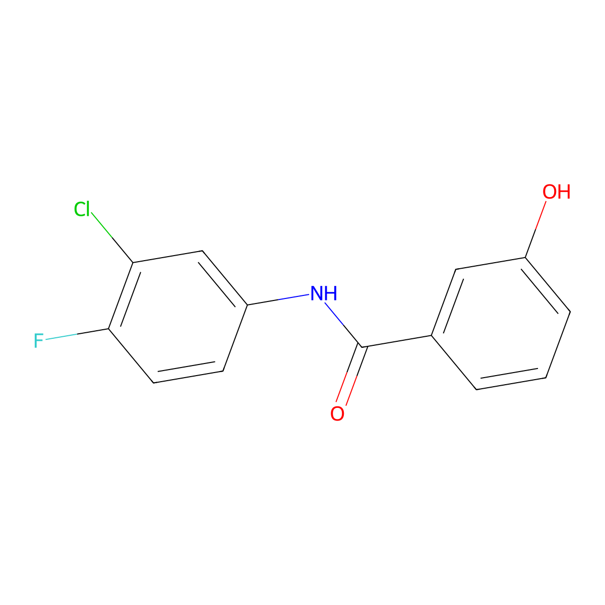 N-(3-chloro-4-fluorophenyl)-3-hydroxybenzamide molecular structure, CAS 1039809-17-0