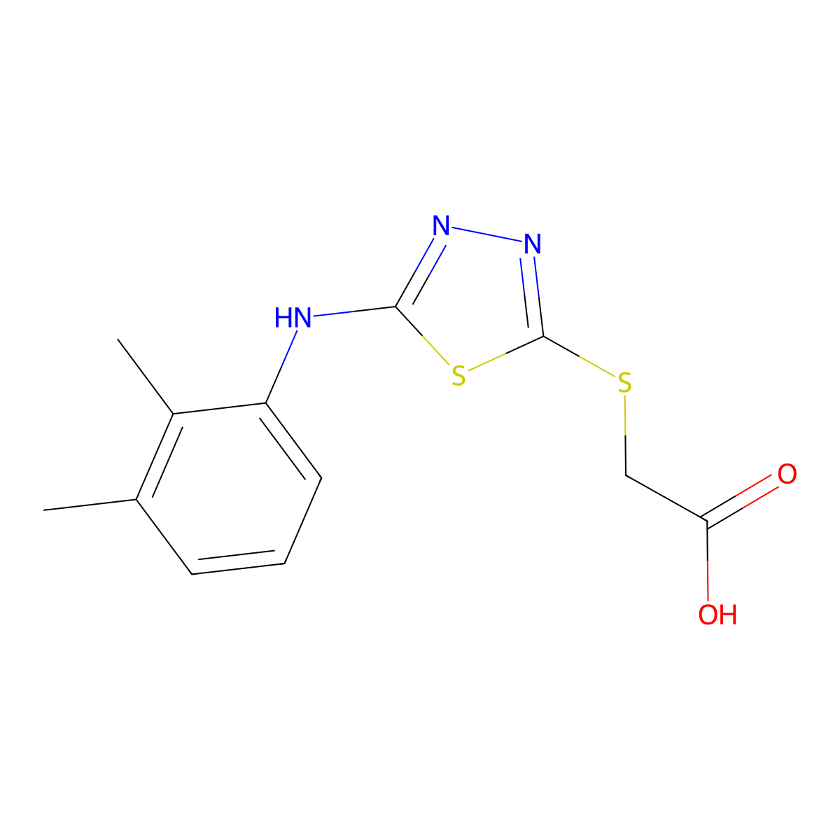 2-({5-[(2,3-Dimethylphenyl)amino]-1,3,4-thiadiazol-2-yl}sulfanyl)acetic acid molecular structure, CAS 1039810-14-4