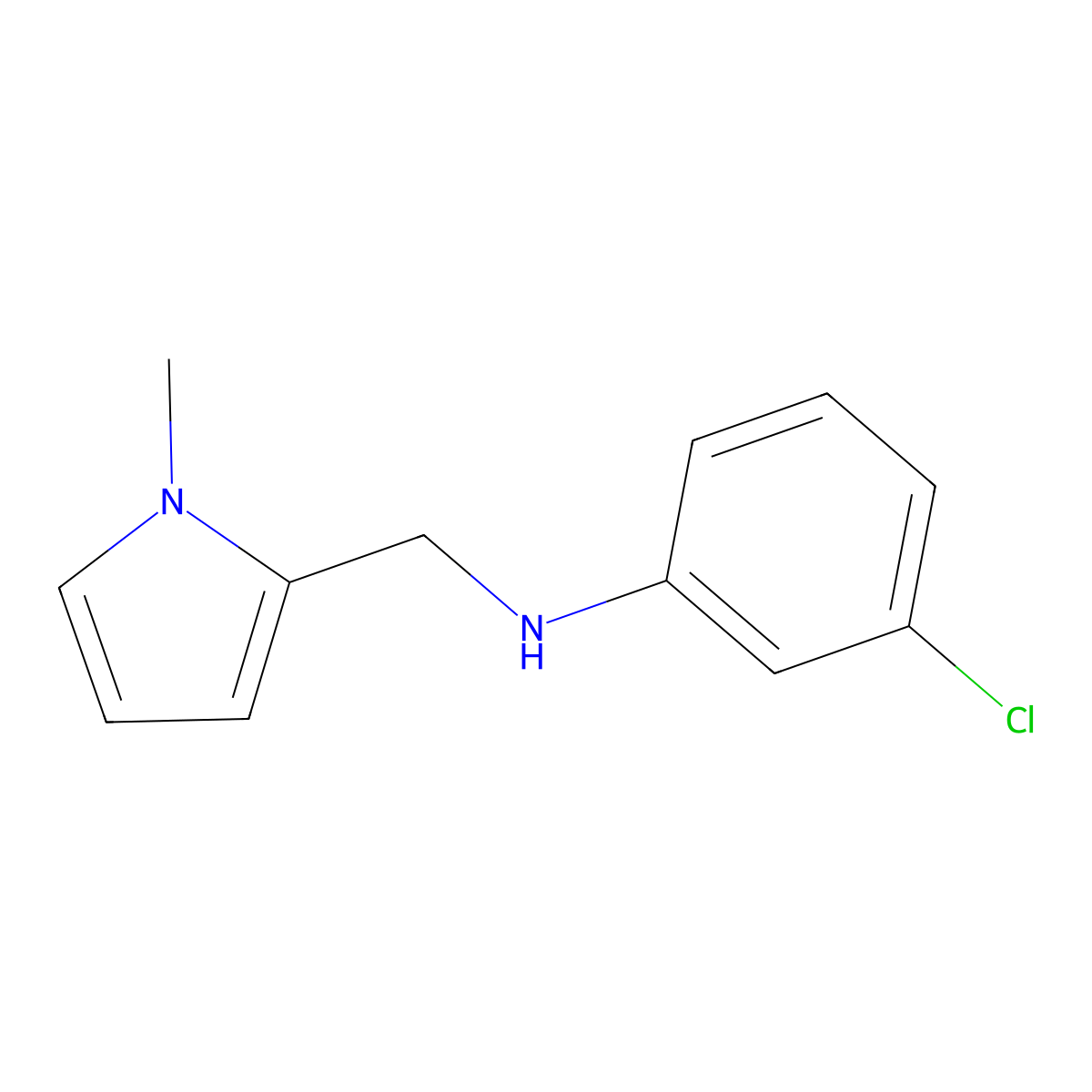 3-Chloro-N-[(1-methyl-1H-pyrrol-2-yl)methyl]aniline molecular structure, CAS 1039810-62-2