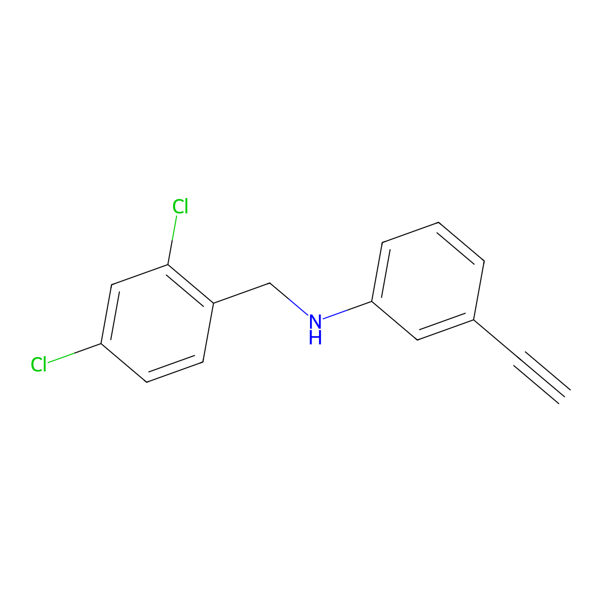 N-[(2,4-dichlorophenyl)methyl]-3-ethynylaniline molecular structure, CAS 1039811-70-5