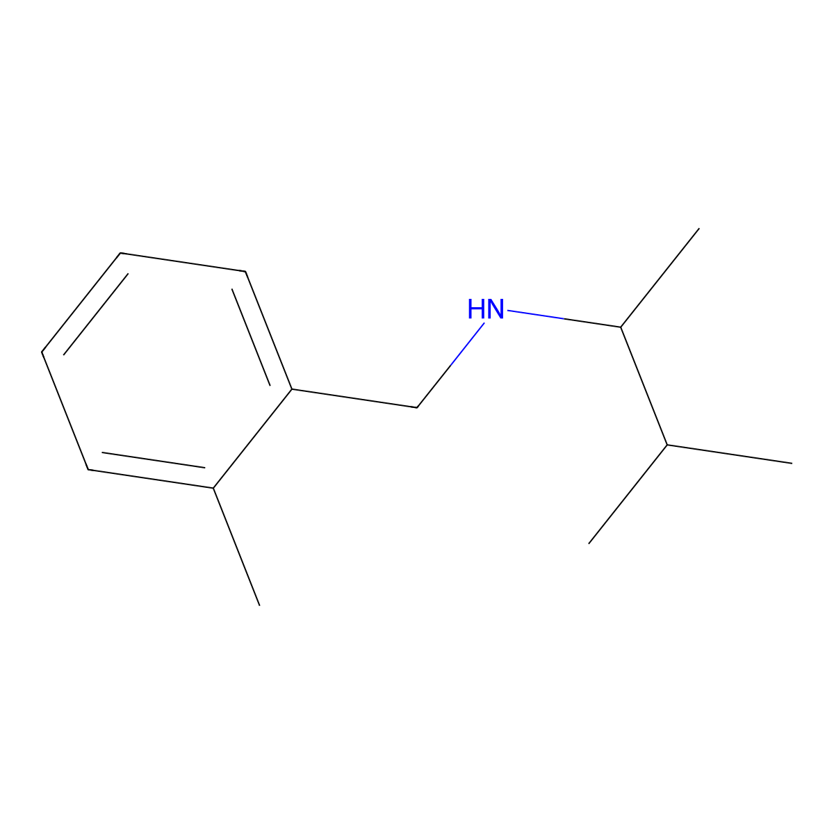 (3-Methylbutan-2-yl)[(2-methylphenyl)methyl]amine molecular structure, CAS 1039815-81-0
