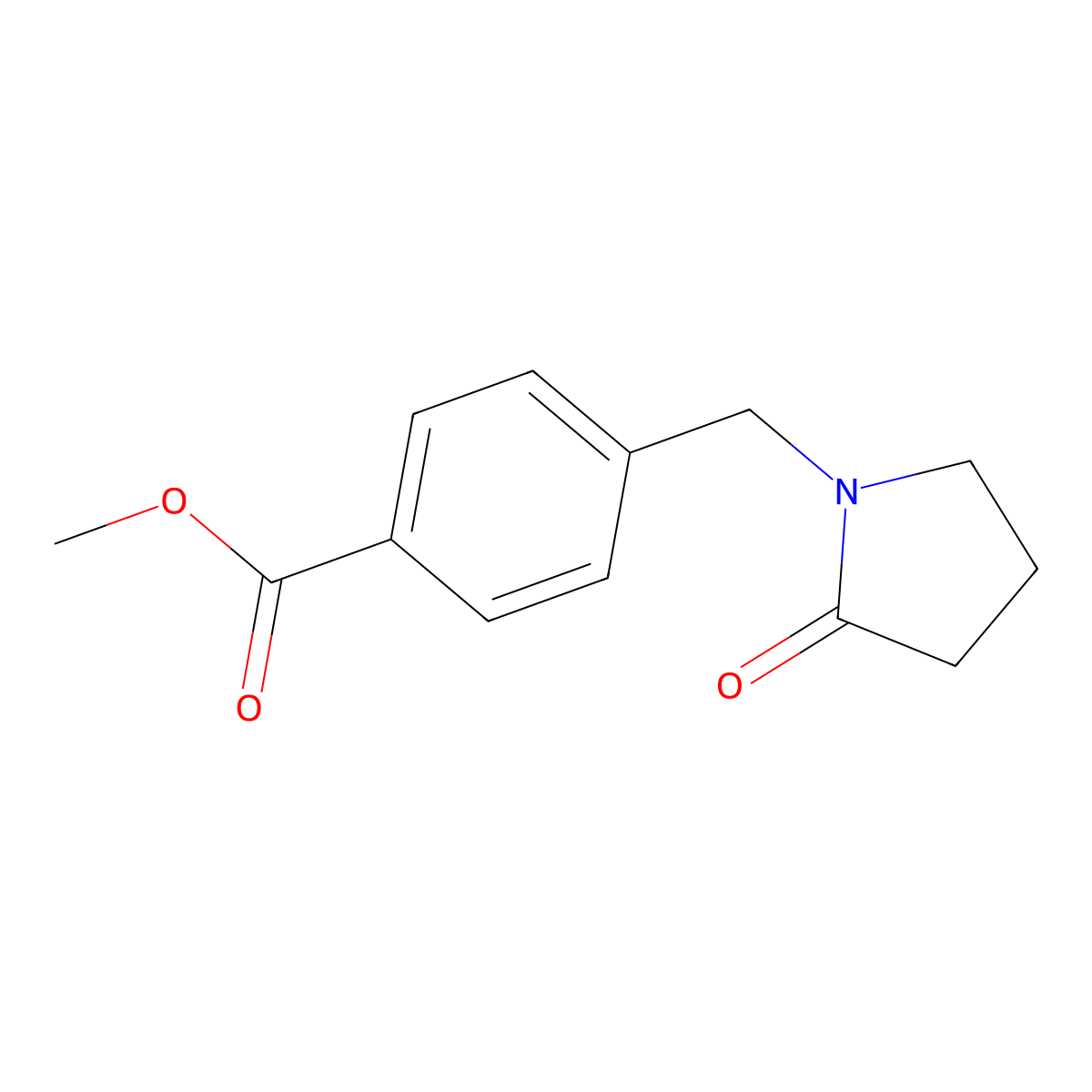 Methyl 4-[(2-oxopyrrolidin-1-yl)methyl]benzoate molecular structure, CAS 1039818-94-4