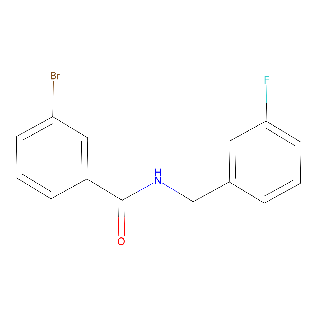 3-bromo-N-[(3-fluorophenyl)methyl]benzamide molecular structure, CAS 1039820-01-3
