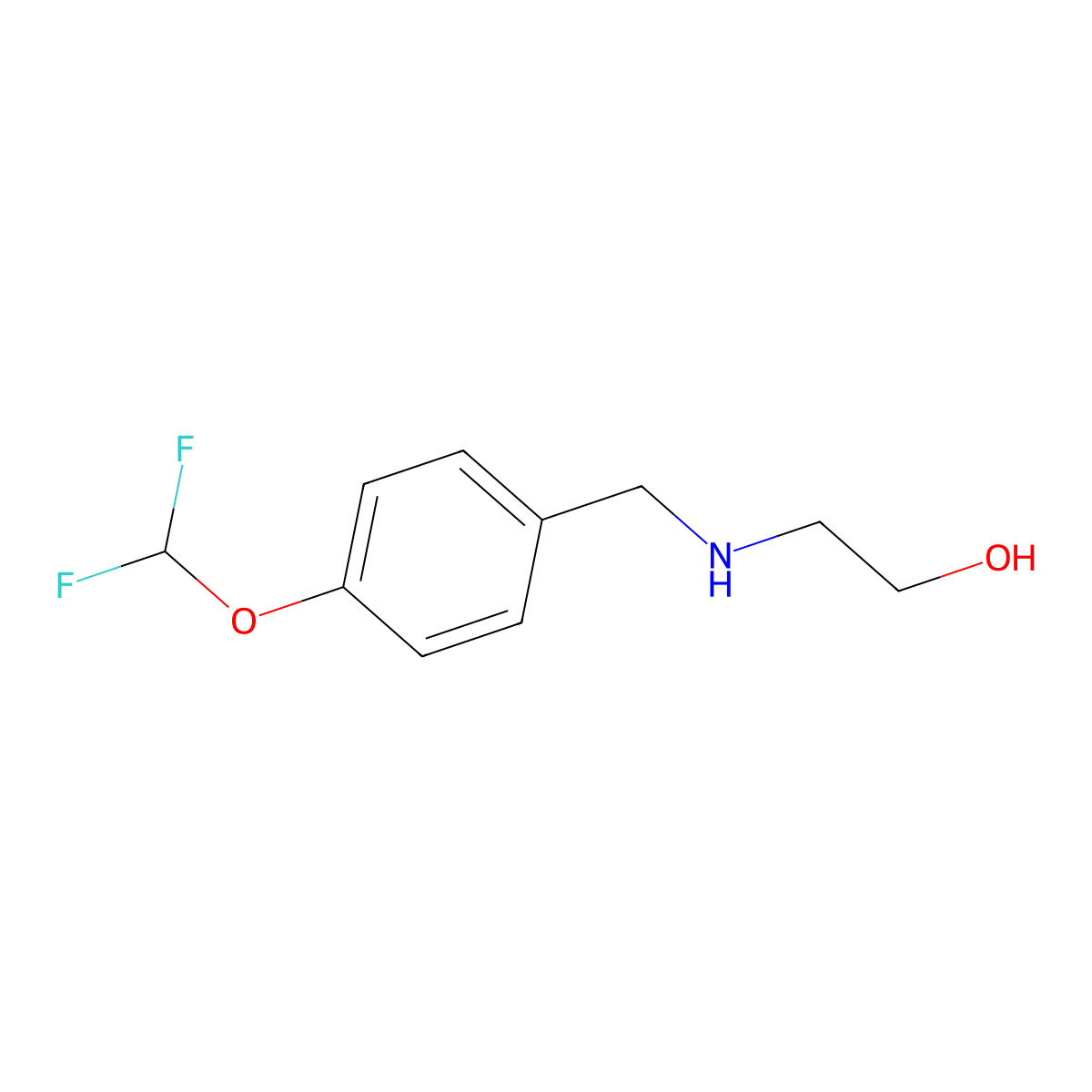 2-({[4-(Difluoromethoxy)phenyl]methyl}amino)ethan-1-ol molecular structure, CAS 1039820-38-6